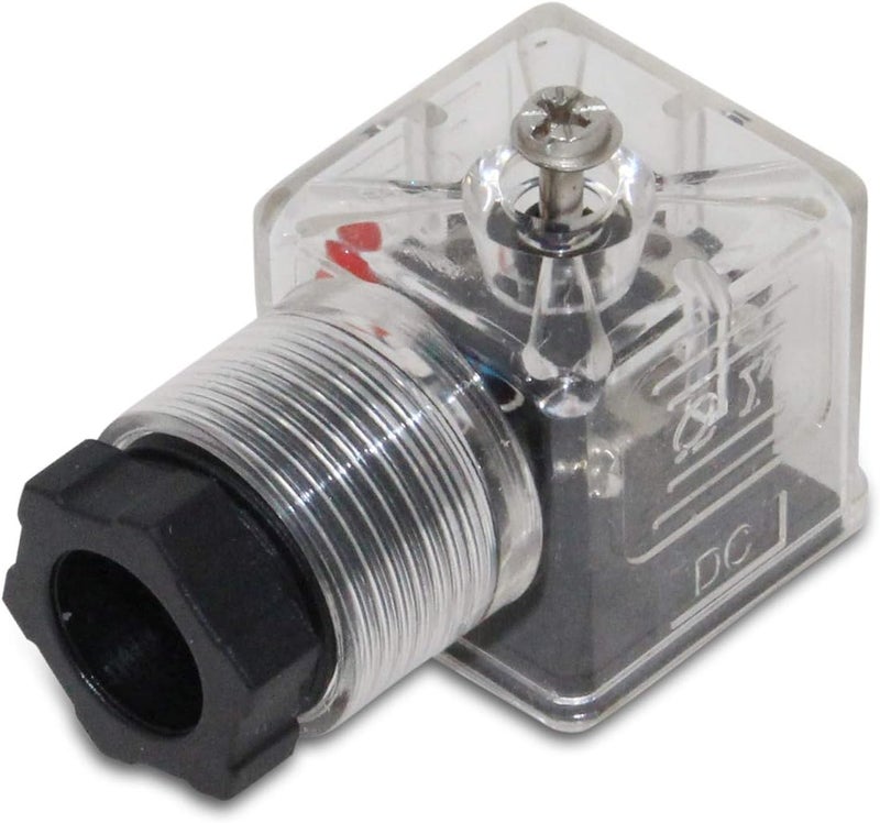 Summit Hydraulics موصل سولينويد 3 دبابيس من نوع DIN 43650 A مع ضوء LED، متوافق مع 12V و 24V - Image 1